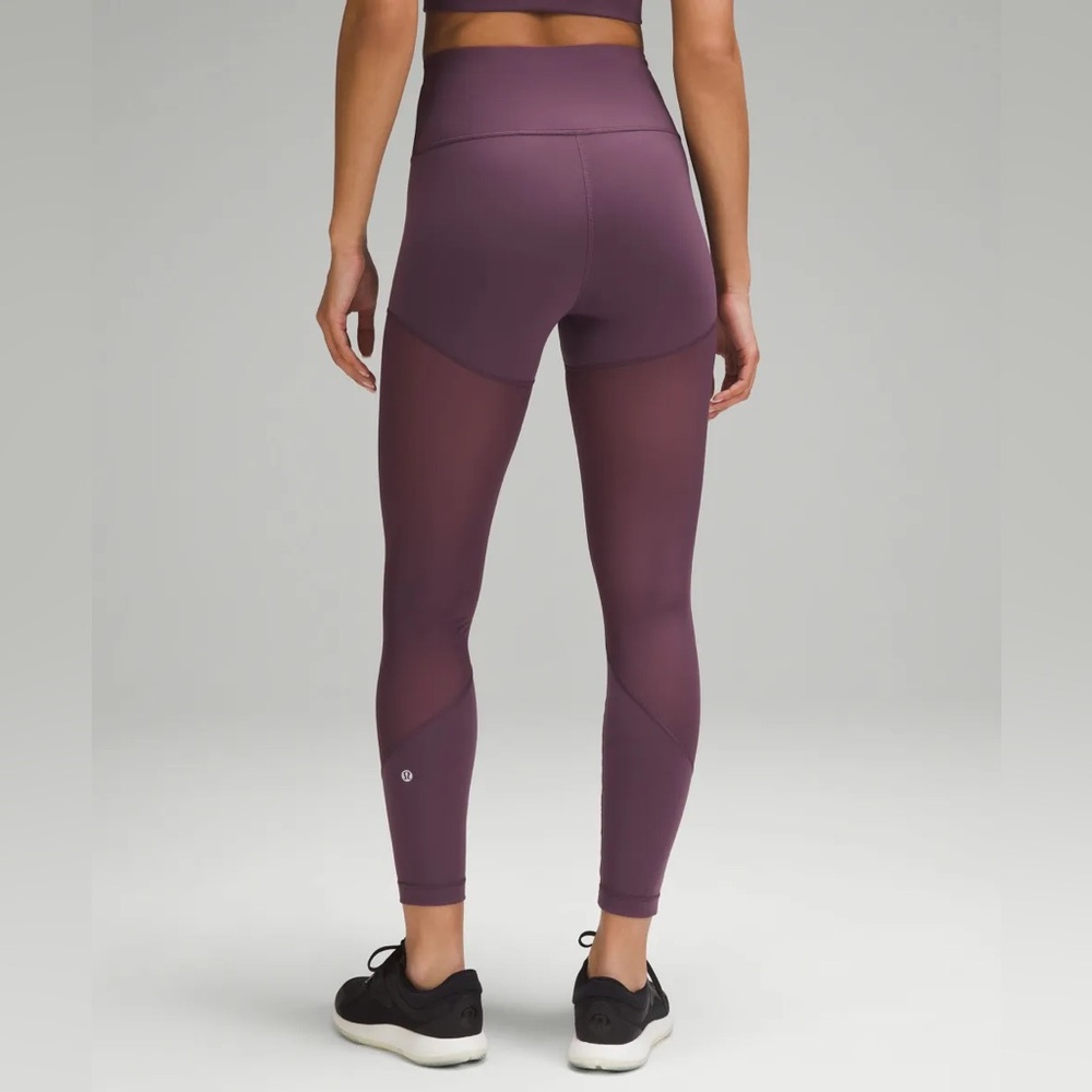 🍋Lululemon NWT Wunder Train Mesh High-Rise Tight 25" Colour Grape Thistle Size 6